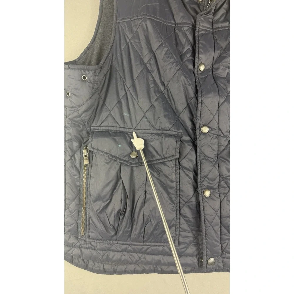 Banana Republic blue sleeveless bubble vest, zip/snap close, men's large